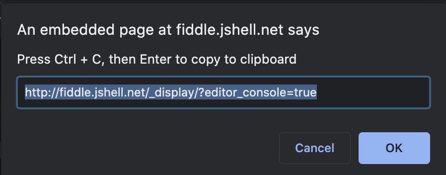 HTML: Copy URL to clipboard on button click.